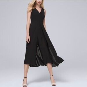 WHBM Black Sleeveless Overlay Jumpsuit NWT Size 4